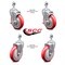 Service Caster 5 Inch Red Polyurethane Wheel Swivel 12mm Threaded Stem Caster Brake, 2PK SCC-TS20S514-PPUB-RED-TLB-M1215-2-S2 - alternate 2